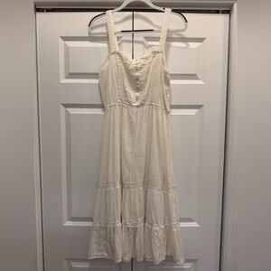 Aerie Cream Button-Front Midi Dress